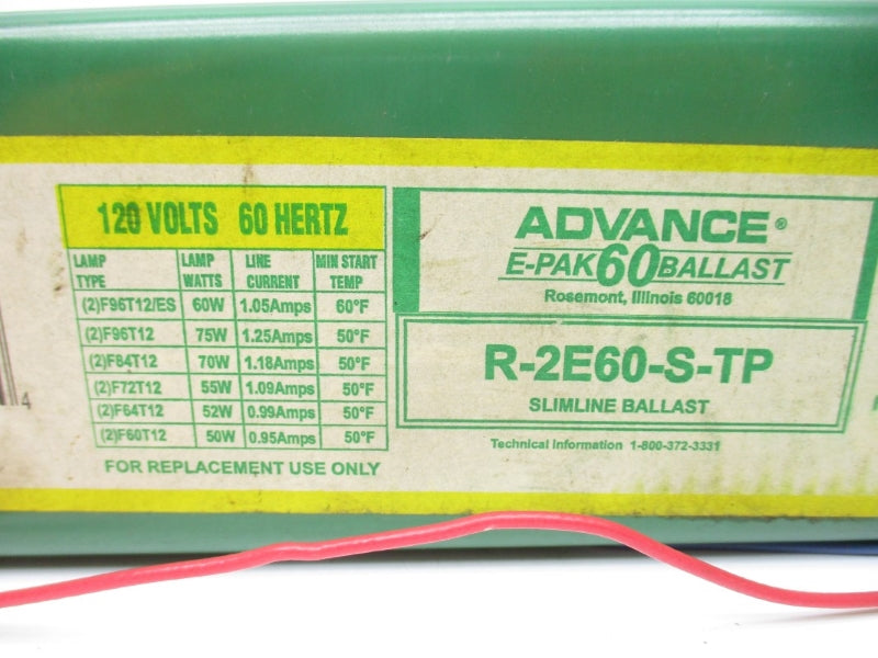 ADVANCE R-2E60-S-TP 120V 1.25A NSNP