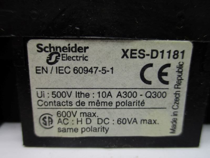 SCHNEIDER ELECTRIC XES-D1181 600VAC 10A NSNP