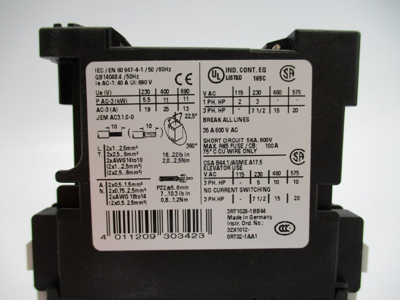 SIEMENS 3RT1026-1BB44 24VDC 40A NSMP