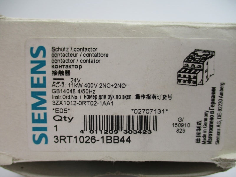 SIEMENS 3RT1026-1BB44 24VDC 40A NSMP