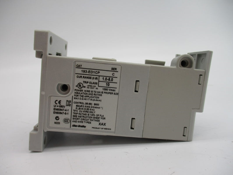 ALLEN BRADLEY 193-ED1CP SER. C 1000V 1.0-5.0A (BR/WH) NSMP
