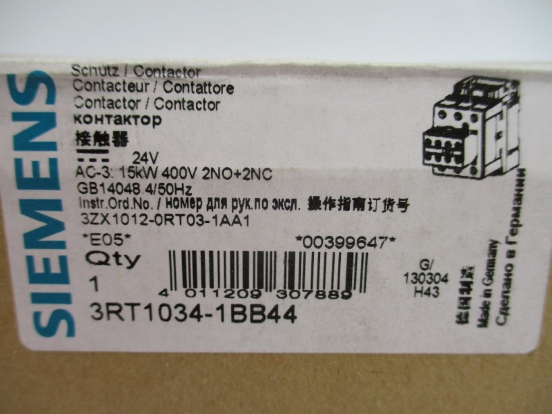 SIEMENS 3RT1034-1BB44 24VDC NSMP