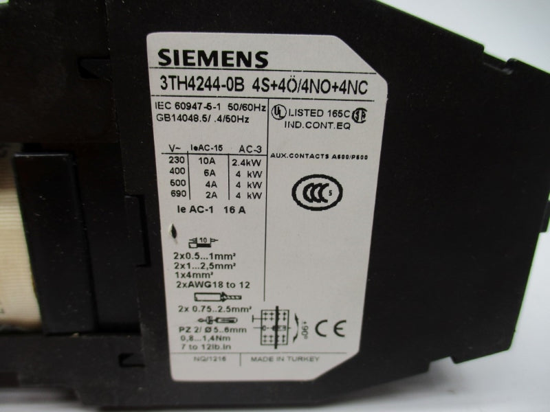SIEMENS 3TH4244-0B 24VDC 16A NSNP