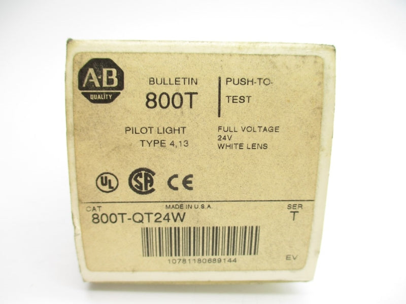 ALLEN BRADLEY 800T-QT24W SER. T 24VAC/DC (WH) NSMP