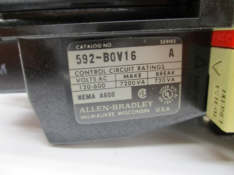 INDUSTRIAL SPARE PART 592-BOV16 SER. A 120-600VAC (BR/YL) NSMP