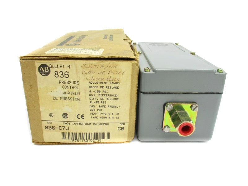 ALLEN BRADLEY 836-C7J SER. CB 4-150PSI (BR/WH) NSMP