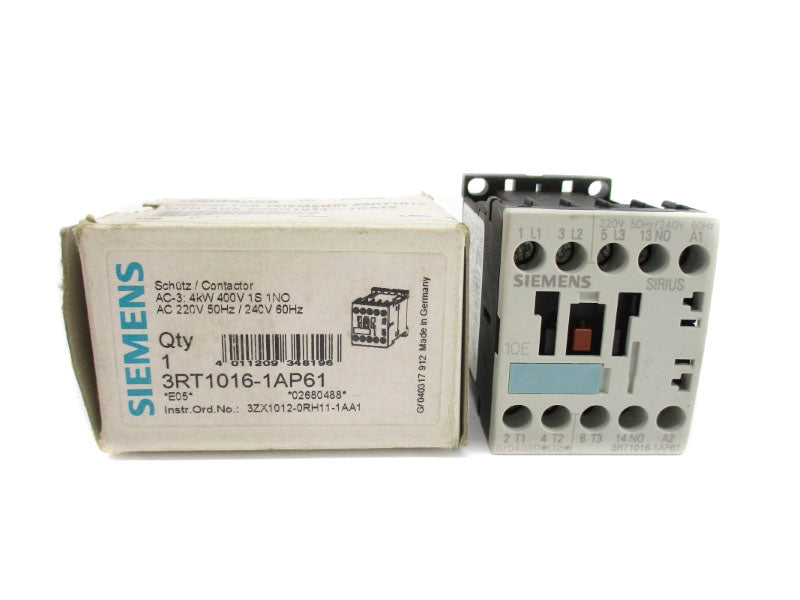 SIEMENS 3RT1016-1AP61 220/240VAC 22A NSMP