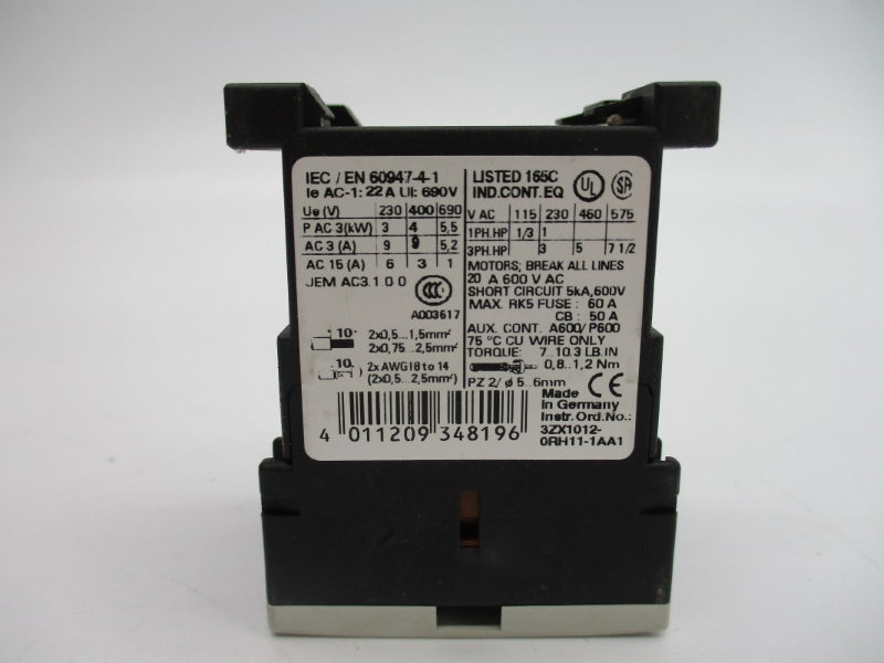 SIEMENS 3RT1016-1AP61 220/240VAC 22A NSMP