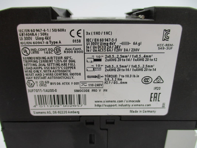 SIEMENS 3UF7011-1AU00-0 24V NUPI