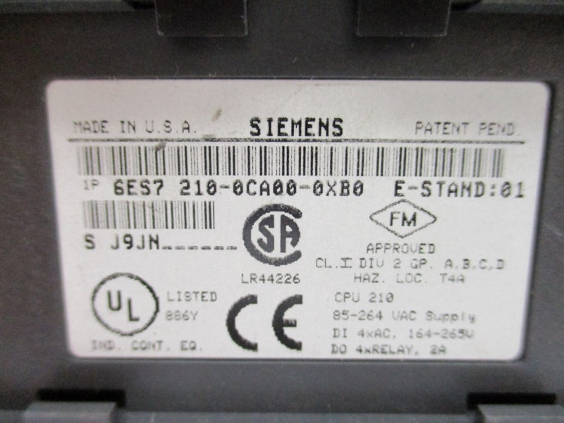 SIEMENS 6ES7210-0CA00-0XB0 85-264VAC 2A NUPI