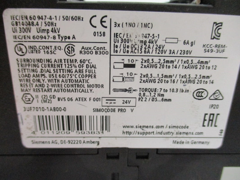 SIEMENS 3UF7010-1AB00-0 24V 6A NUPI