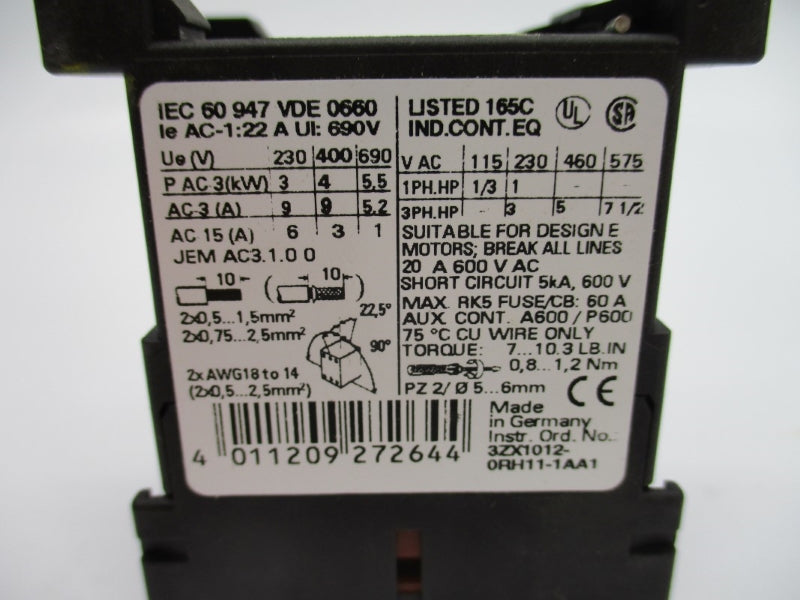 SIEMENS 3RT1016-1AB01 24V 20A NSNP