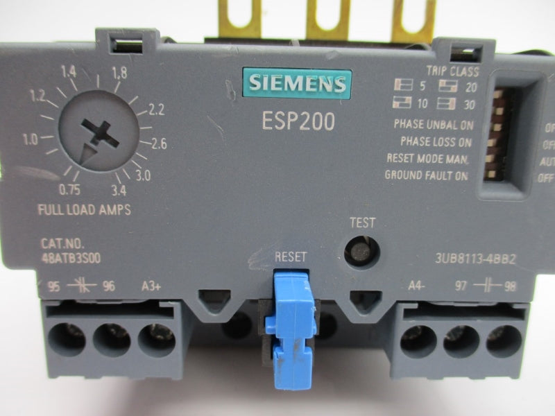 SIEMENS 48ATB3S00 3UB8113-4BB2 600VAC 0.75-3.4A NUPI