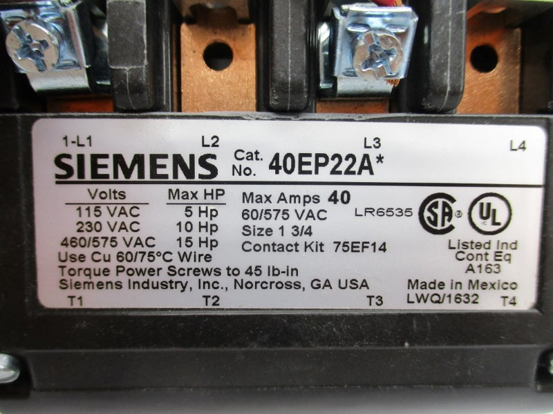 SIEMENS 40EP22AA 240V 40A NUPI