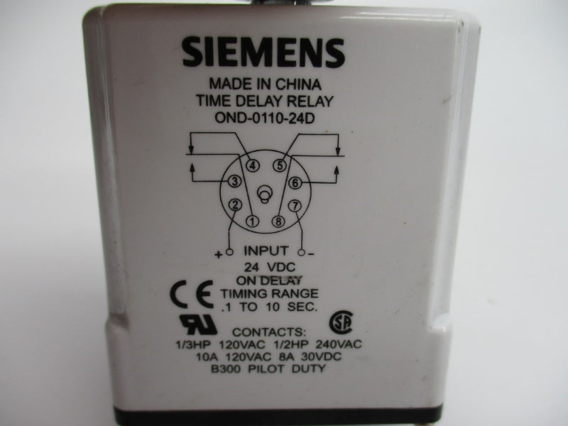 SIEMENS OND-0110-24D 24VDC 10A .1-10S NUPI