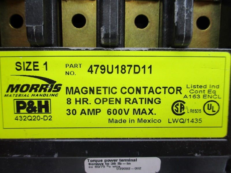 P&H 479U187D11 240V 30A NUPI
