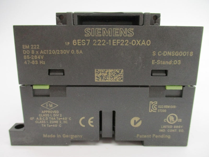 SIEMENS 6ES7222-1EF22-0XA0 120/230VAC 0.5A (NO DOOR) NUPI