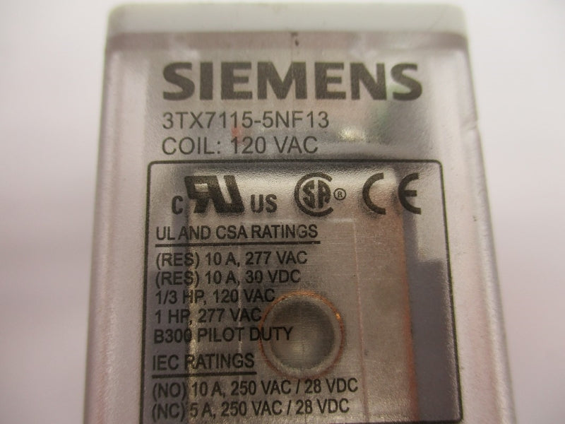SIEMENS 3TX7115-5NF13 120VAC 10A NUPI