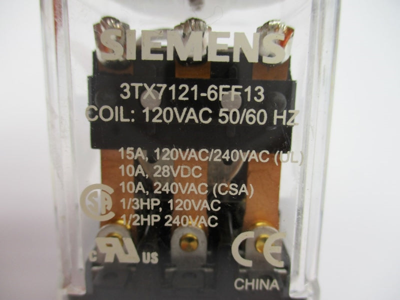 SIEMENS 3TX7121-6FF13 120VAC 15A NUPI