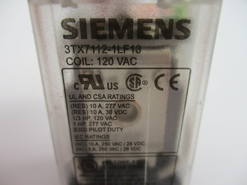 SIEMENS 3TX7112-1LF13 120VAC 10A NUPI