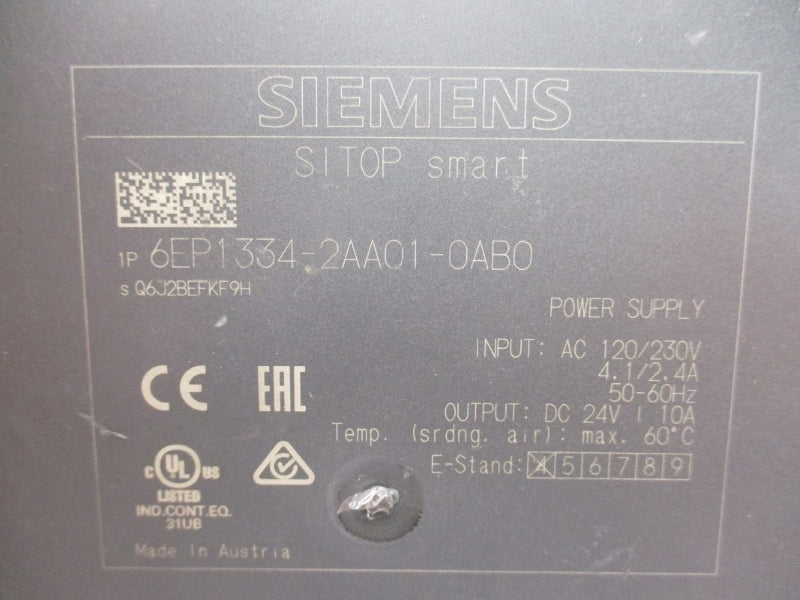 SIEMENS 6EP1334-2AA01-0AB0 120/230VAC 4.1/2.4A NUPI