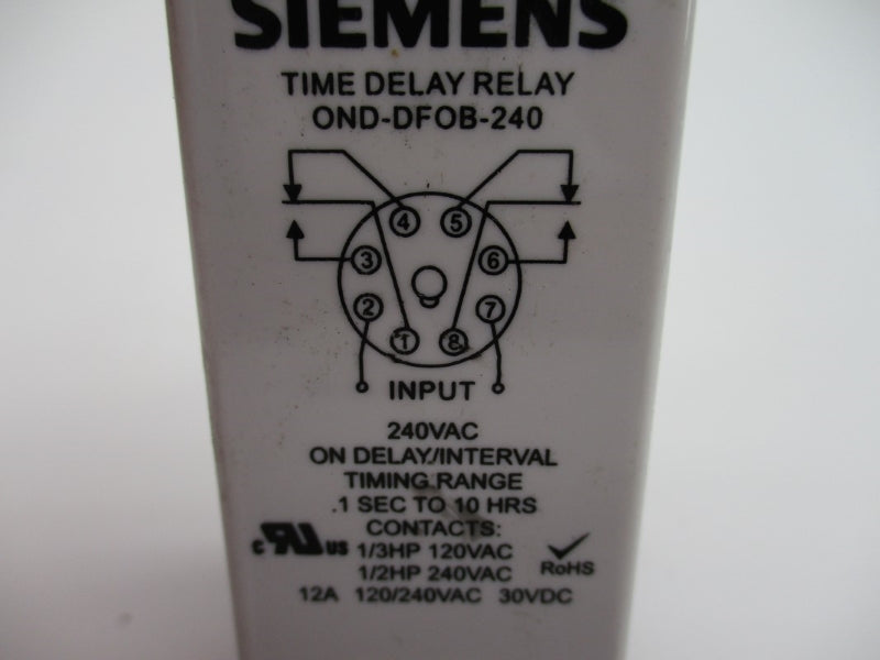 SIEMENS OND-DFOB-240 240VAC 12A .1S-10H NUPI