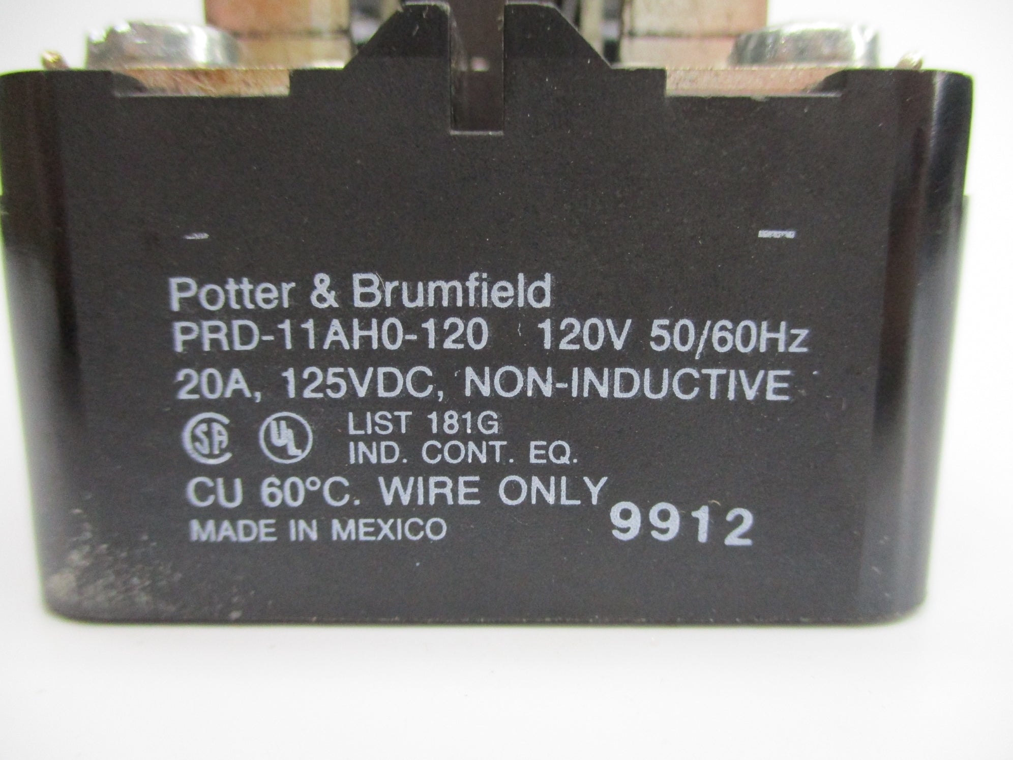 POTTER & BRUMFIELD PRD-11AH0-120 120V 20A 125VDC NSNP
