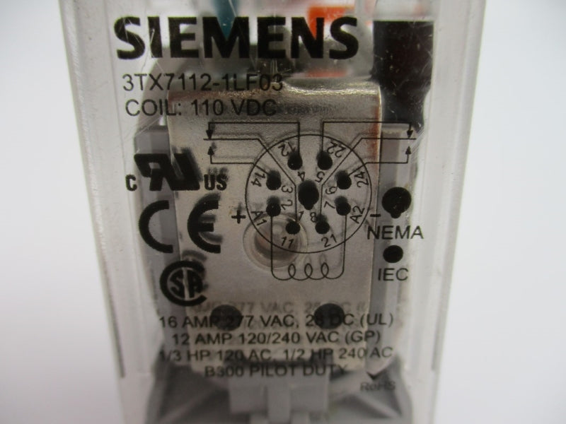 SIEMENS 3TX7112-1LF03 110VDC 16A NUPI