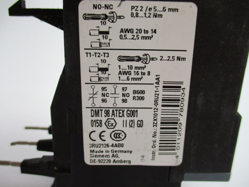 SIEMENS 3RU2126-4AB0 600VAC 11-16A NUPI