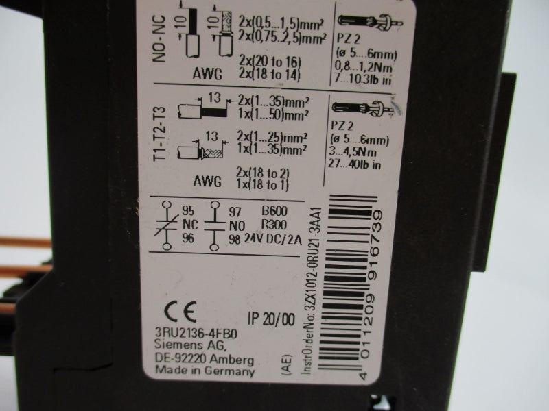 SIEMENS 3RU2136-4FB0 24VDC 28-40A NUPI