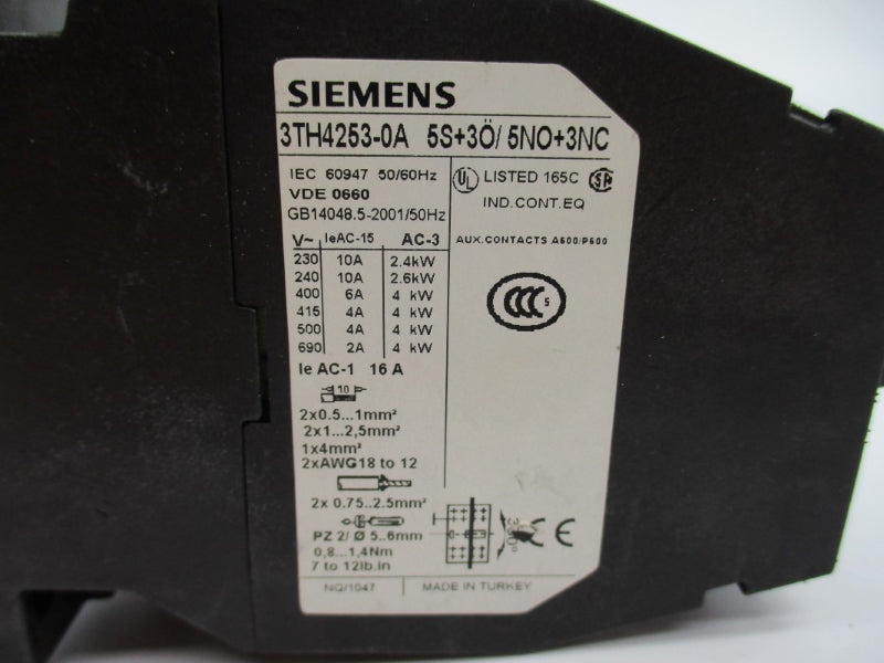 SIEMENS 3TH4253-0A 110/120V 16A NUPI