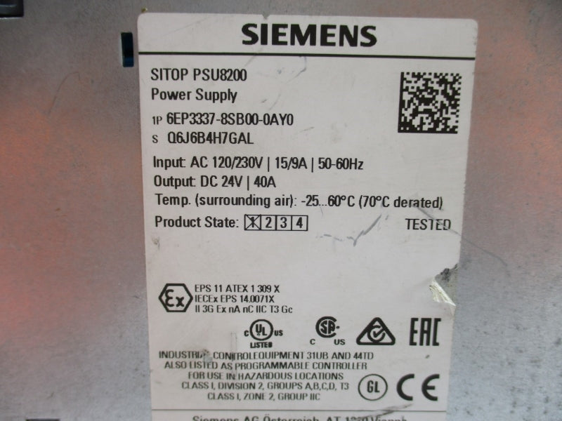 SIEMENS 6EP3337-8SB00-0AY0 24VDC 40A NUPI