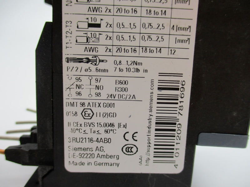 SIEMENS 3RU2116-4AB0 24VDC 11-16A NUPI
