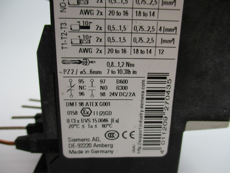 SIEMENS 3RU1116-1HB0 24VDC 5.5-8A NUPI