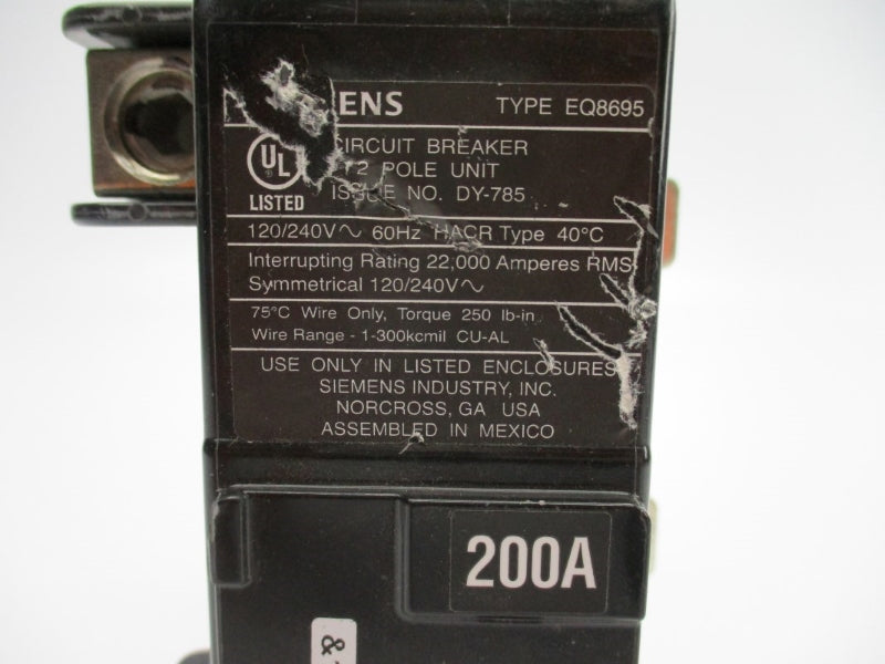 SIEMENS EQ8695 120/240V 200A NUPI