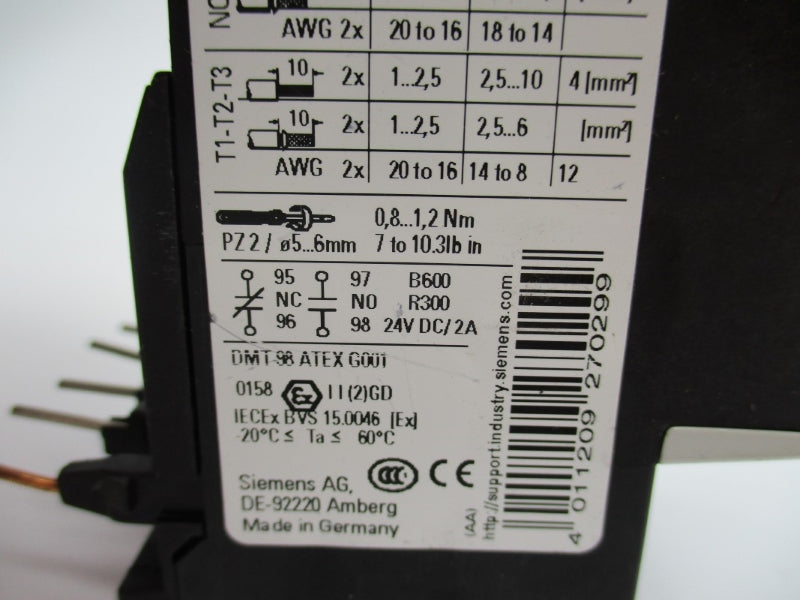 SIEMENS 3RU1116-0JB0 24VDC 0.7-1A NUPI