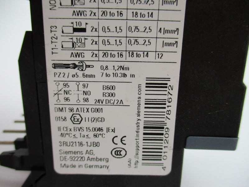 SIEMENS 3RU2116-1JB0 24VDC 7-10A NUPI