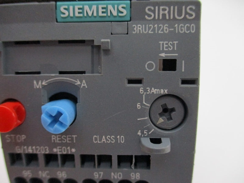 SIEMENS 3RU2126-1GC0 600VAC 4.5-6.3A NUPI