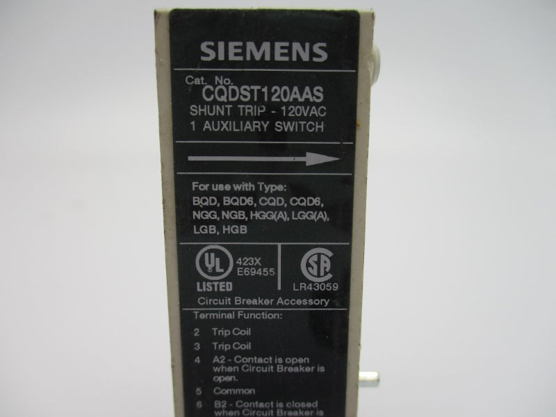 SIEMENS CQDST120AAS 120VAC .90A NUPI