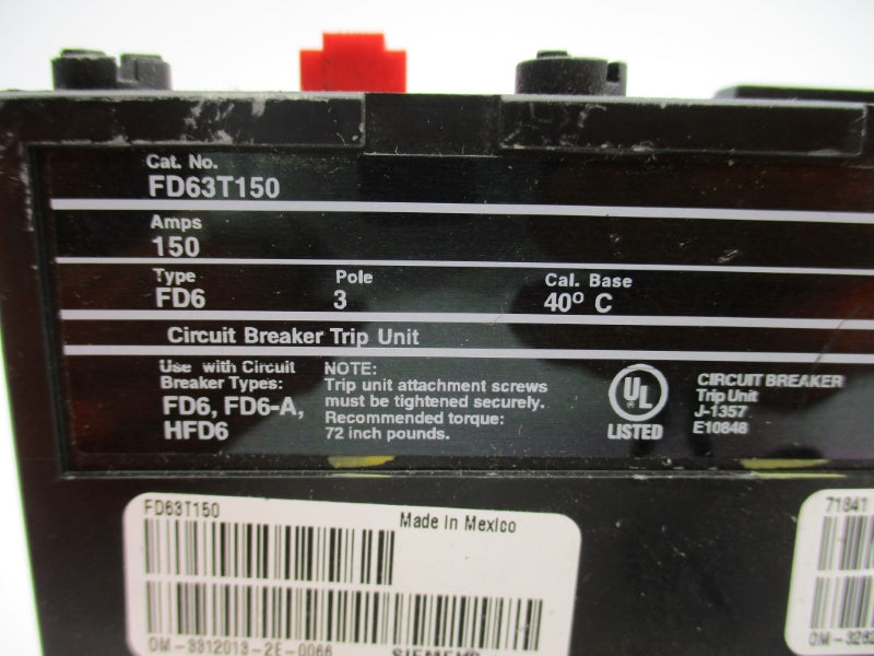 SIEMENS FD63T150 150A NUPI