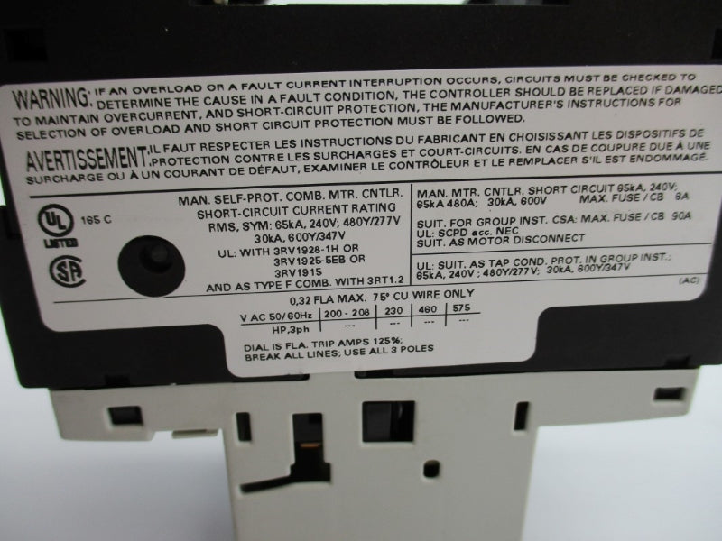 SIEMENS 3RV1021-0DA10 240V 0.22-0.32A NUPI