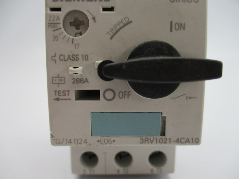 SIEMENS 3RV1021-4CA10 240V 17-22A NUPI
