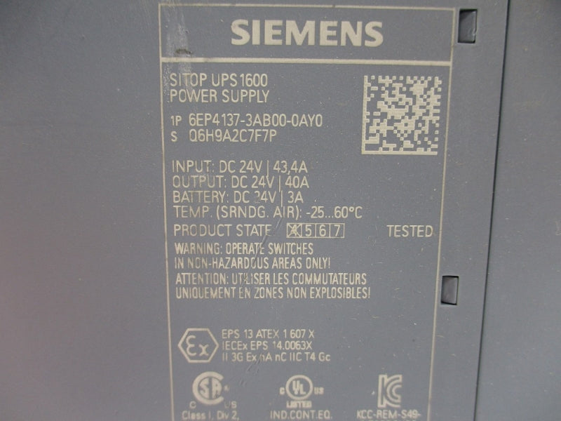 SIEMENS 6EP4137-3AB00-0AY0 24VDC 40A NUPI