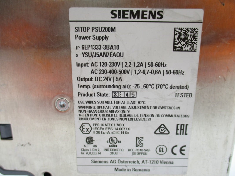 SIEMENS 6EP1333-3BA10 24VDC 5A NUPI