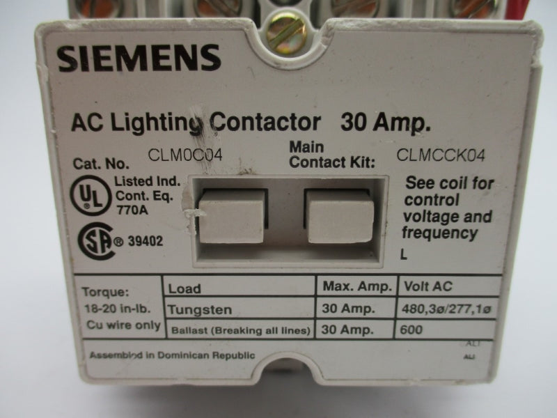 SIEMENS CLM0C04 110/120V 30A NUPI