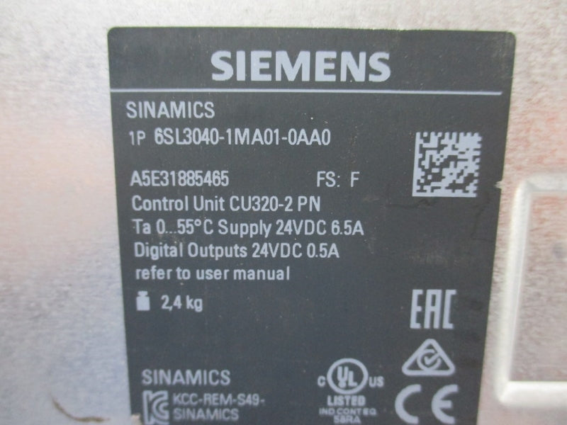 SIEMENS 6SL3040-1MA01-0AA0 24VDC 6.5A (NO DOOR) NUPI