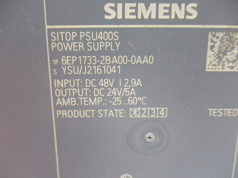 SIEMENS 6EP1733-2BA00-0AA0 24VDC 5A NUPI