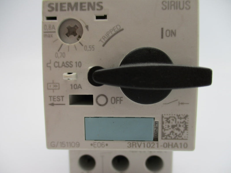 SIEMENS 3RV1021-0HA10 240V 0.55-0.8A NUPI