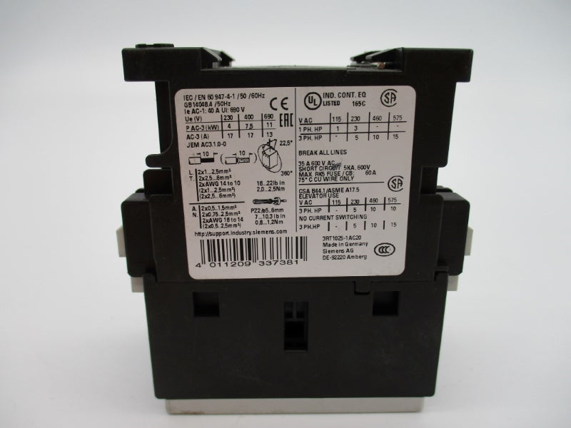 SIEMENS 3RT1025-1AC20 24V 40A NUPI