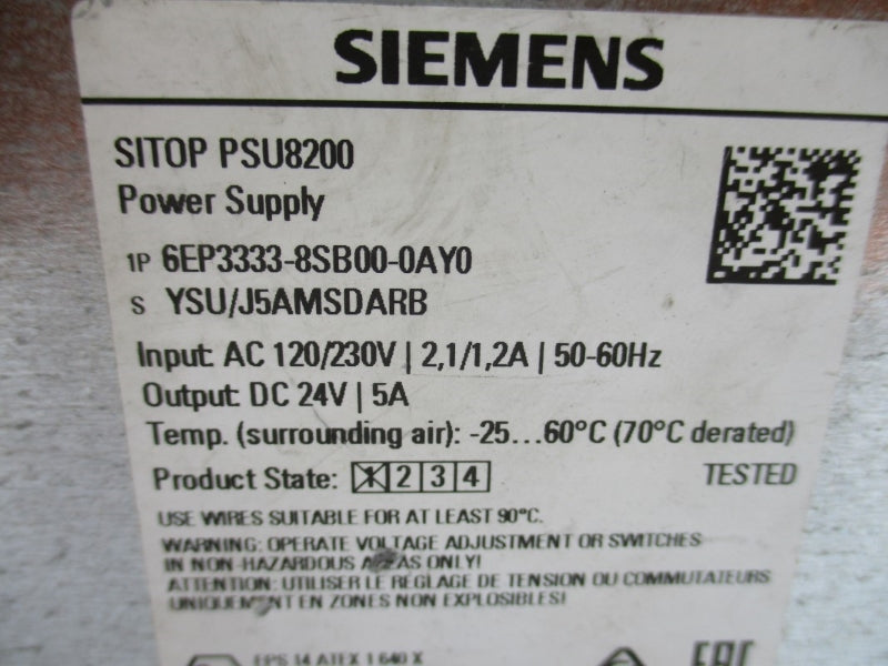 SIEMENS 6EP3333-8SB00-0AY0 24VDC 5A NUPI